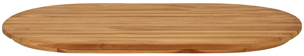 Stalo viršus 80 x 40 x 3,5 cm Ovalo Kieto teka medžio Natūrali