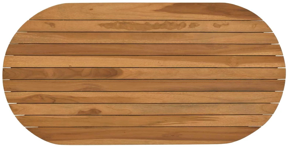 Stalo viršus 90 x 45 x 3,5 cm Ovalo Kieto teka medžio Natūrali