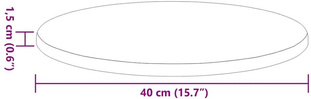 Stalo viršus Ø 40 x 1,5 cm Apvali Apdirbta mediena Balta