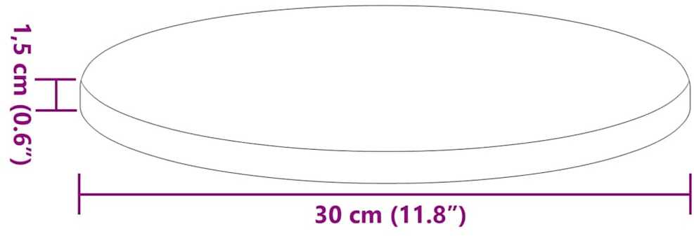 Stalo viršus Ø 30 x 1,5 cm Apvali Apdirbta mediena