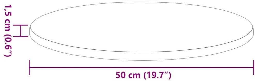 Stalo viršus Ø 50 x 1,5 cm Apvali Apdirbta mediena