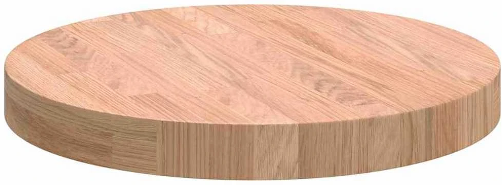 Stalo viršus Ø 40 x 4 cm Apvali Kietas ąžuolo medis