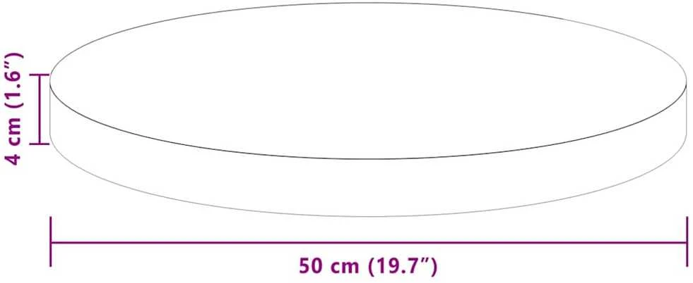 Stalo viršus Ø 50 x 4 cm Apvali Kietas ąžuolo medis