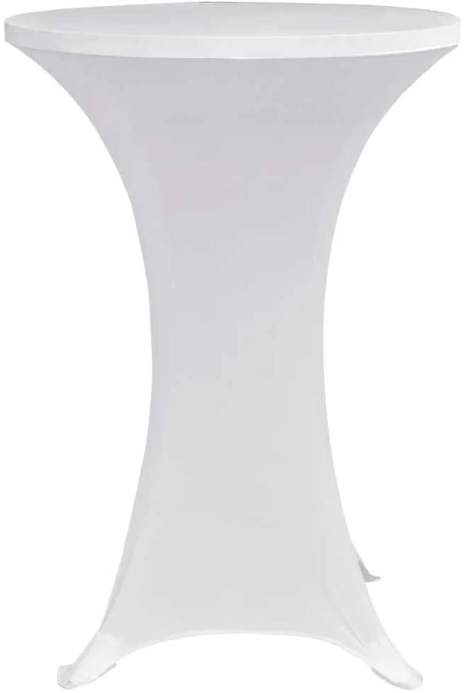 Staltiesė baro stal., 4vnt., baltos sp., 80cm skersm., įtemp.