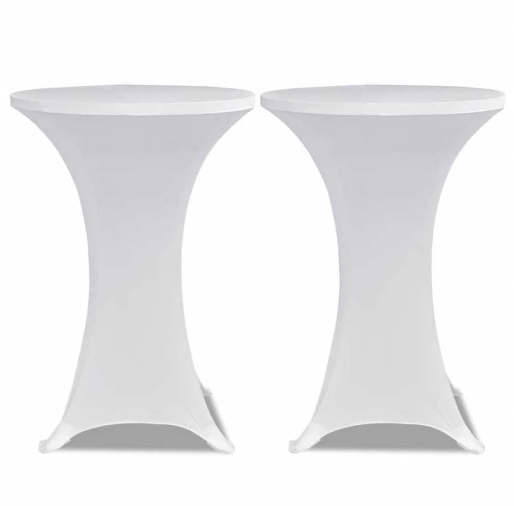 Staltiesė baro stal., 4vnt., baltos sp., 80cm skersm., įtemp.