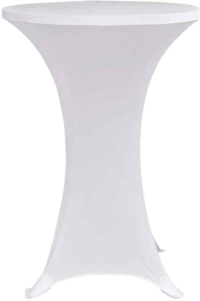 Staltiesės baro stal., 4vnt., baltos sp., 70cm skersm., įtemp.