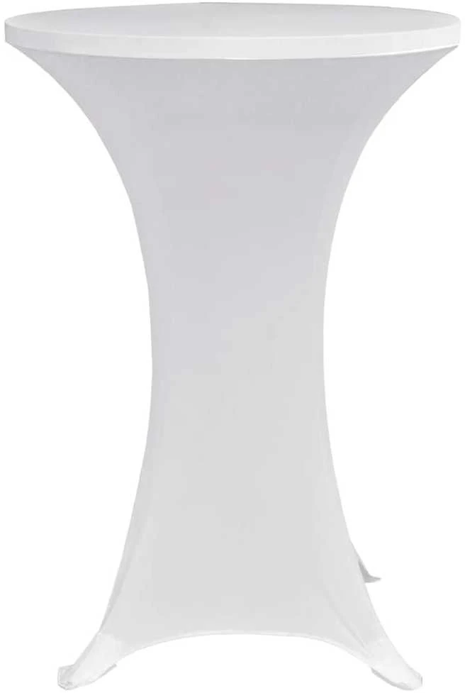 Staltiesės baro stal., 4vnt., baltos sp., 70cm skersm., įtemp.