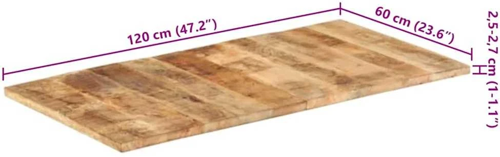 Stalviršis, 120x60cm, mango medienos masyvas, 25–27mm