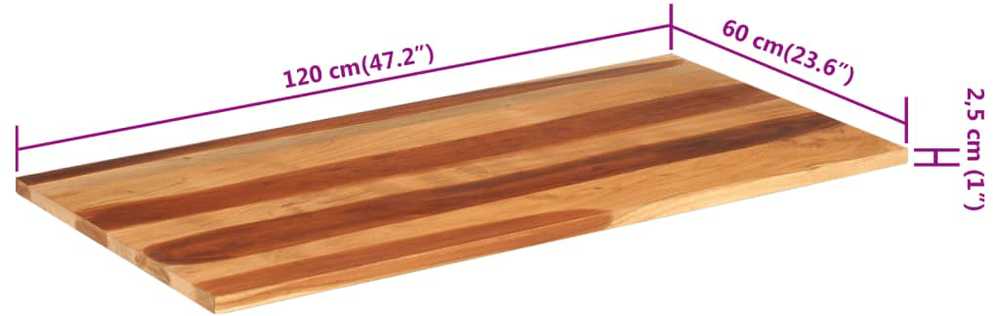 Stalviršis, 120x60x(2,5–2,7)cm, akacijos medienos masyvas