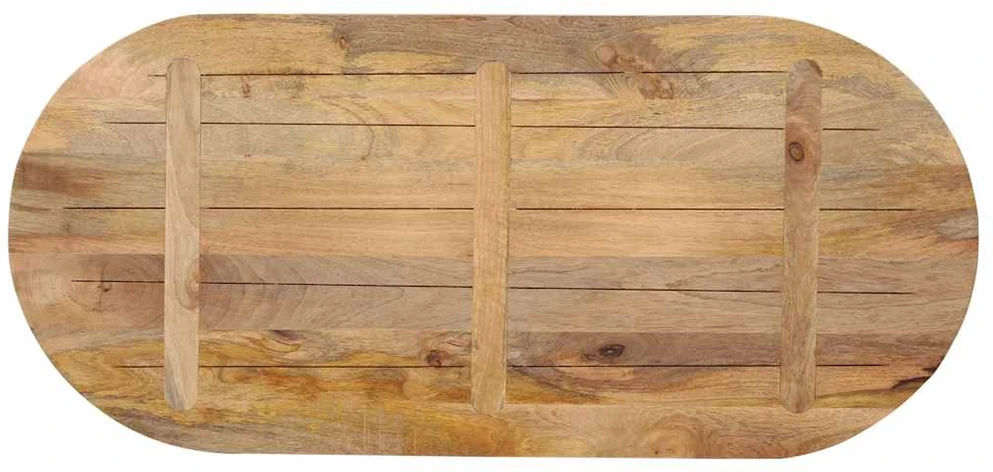 Stalviršis, 140x60x3,8cm, mango medienos masyvas, ovalo formos