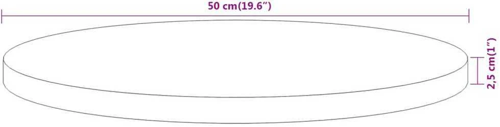 Stalviršis, Ø50x2,5 cm, akacijos medienos masyvas, apskritas