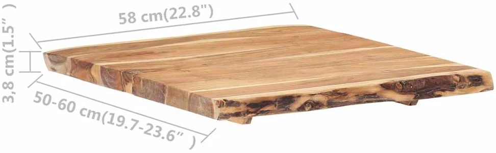Stalviršis, 58x(50-60)x3,8cm, akacijos medienos masyvas