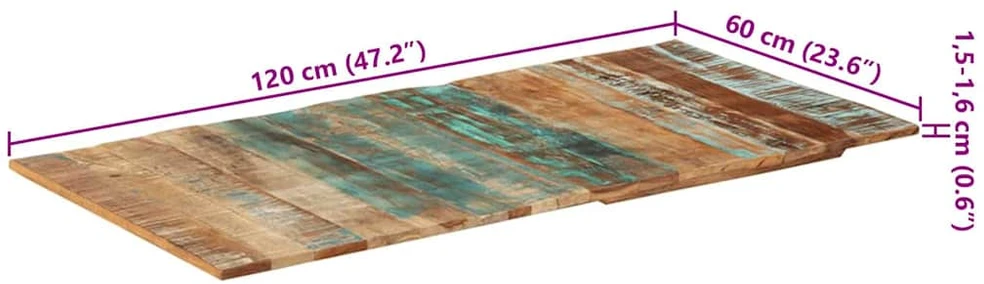 Stalviršis, 60x120cm, medienos masyvas, 15-16mm, stačiakampis