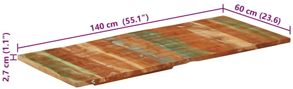 Stalviršis, 60x140cm, medienos masyvas, 25–27mm, stačiakampis