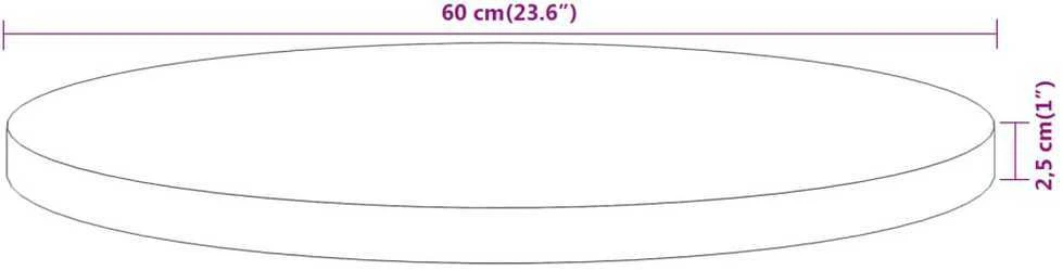 Stalviršis, Ø60x2,5 cm, akacijos medienos masyvas, apskritas