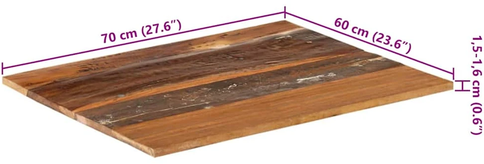 Stalviršis, 60x70cm, medienos masyvas, 15-16mm, stačiakampis