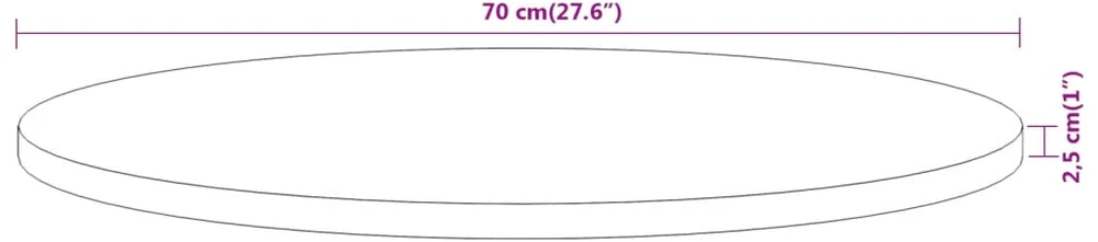 Stalviršis, Ø70x2,5 cm, akacijos medienos masyvas, apskritas