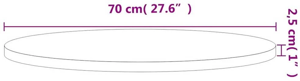 Stalviršis, 70x2,5cm, bukmedžio medienos masyvas, apskritas