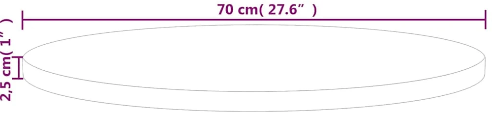 Stalviršis, 70x2,5cm, neapdorotas ąžuolo medienos masyvas