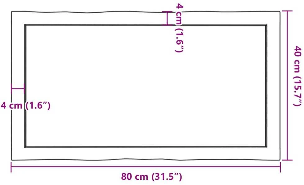 Stalviršis, 80x40x(2-6) cm, medienos masyvas, su gyvu kraštu