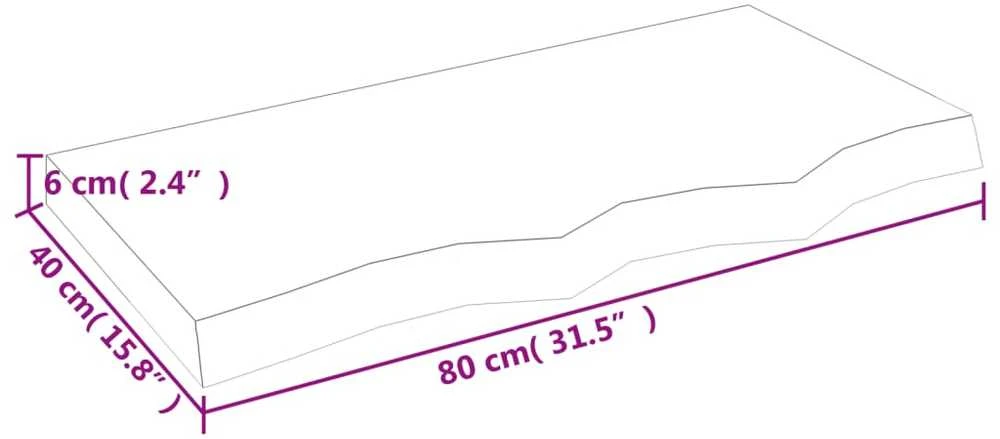 Stalviršis, 80x40x(2–6)cm, neapdorotas ąžuolo medienos masyvas