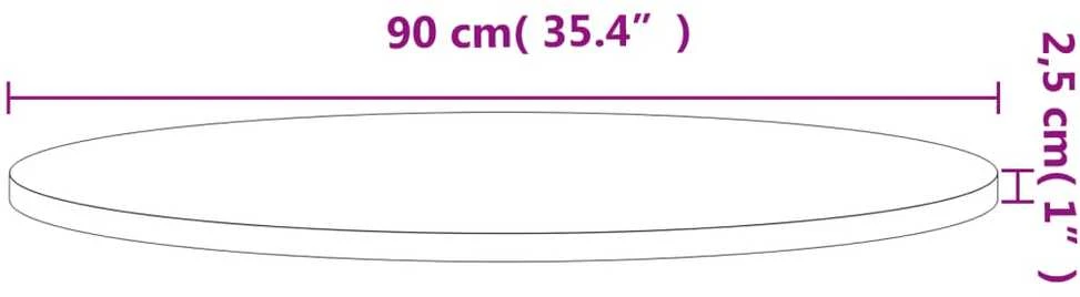 Stalviršis, Ø90x2,5 cm, bukmedžio medienos masyvas, apskritas