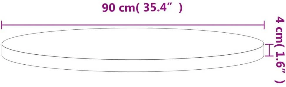 Stalviršis, Ø90x4 cm, bukmedžio medienos masyvas, apskritas