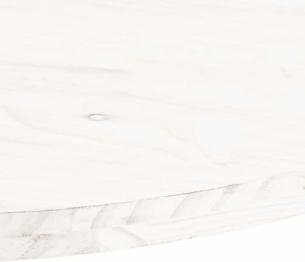 Stalviršis, baltas, 100x50x2,5cm, pušies masyvas, ovalus