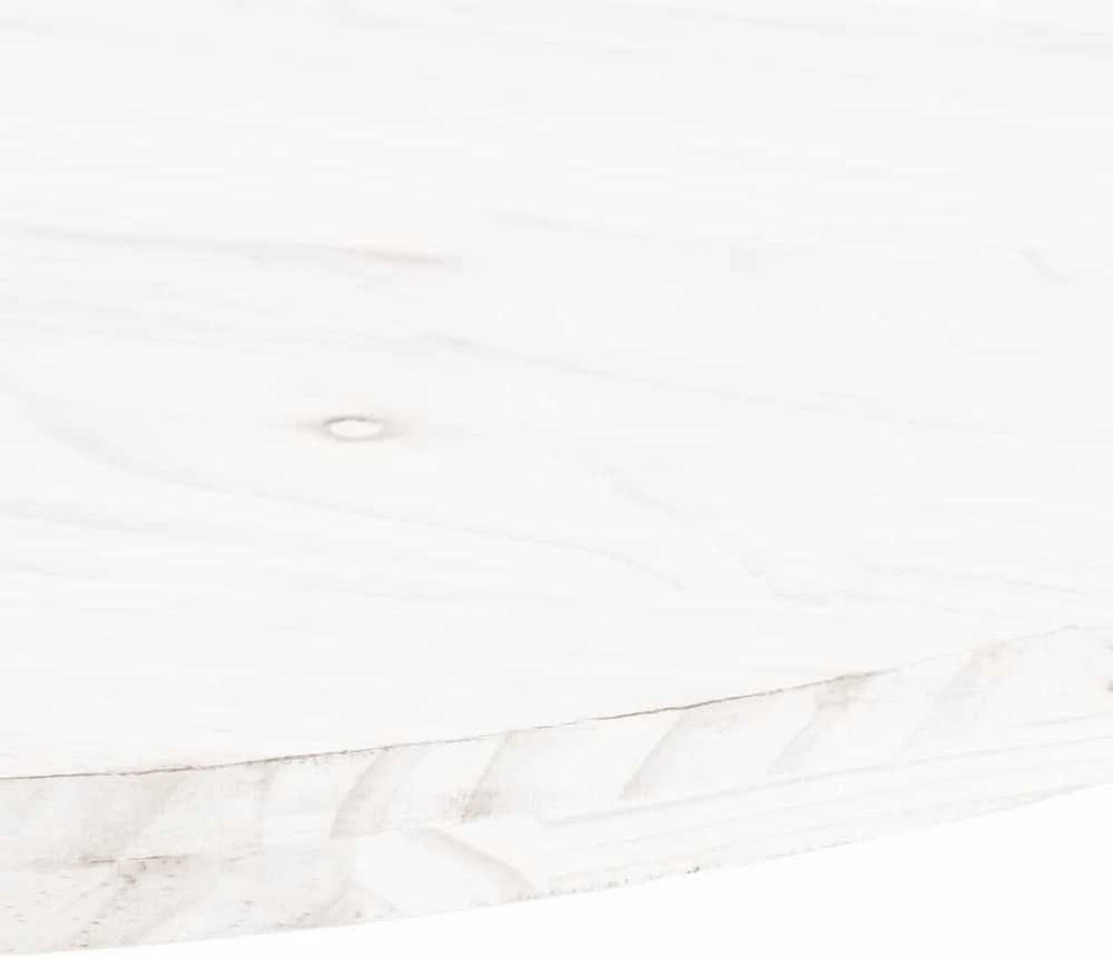 Stalviršis, baltas, 110x55x2,5cm, pušies masyvas, ovalus