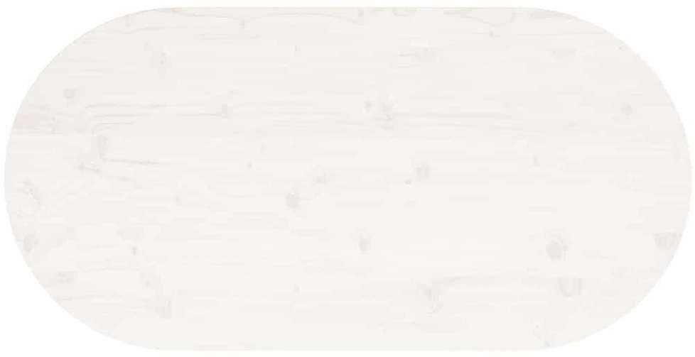Stalviršis, baltas, 110x55x2,5cm, pušies masyvas, ovalus