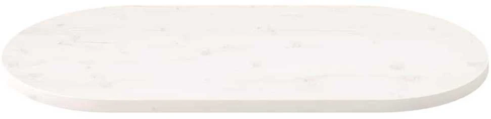 Stalviršis, baltas, 110x55x2,5cm, pušies masyvas, ovalus
