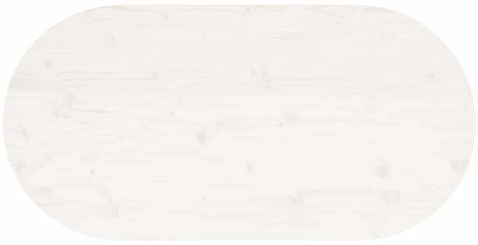 Stalviršis, baltas, 110x55x2,5cm, pušies masyvas, ovalus