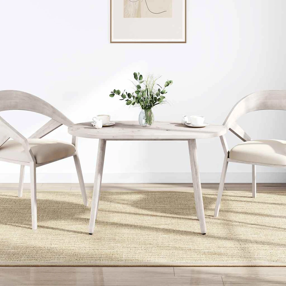 Stalviršis, baltas, 110x55x2,5cm, pušies masyvas, ovalus