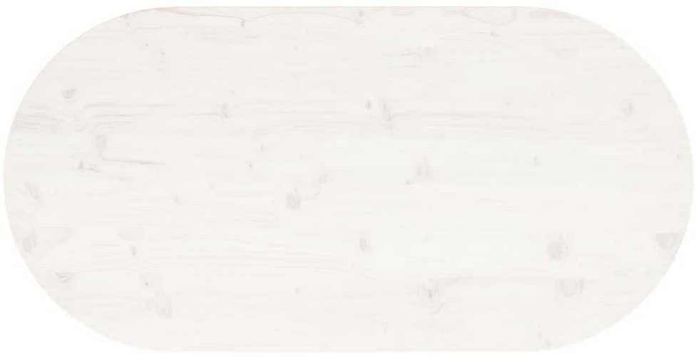 Stalviršis, baltas, 110x55x2,5cm, pušies masyvas, ovalus