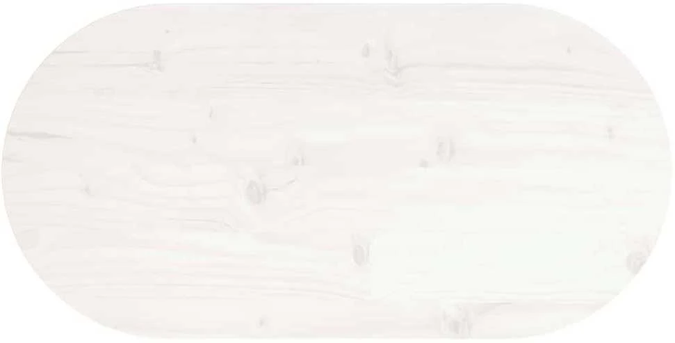 Stalviršis, baltas, 60x30x2,5cm, pušies masyvas, ovalus