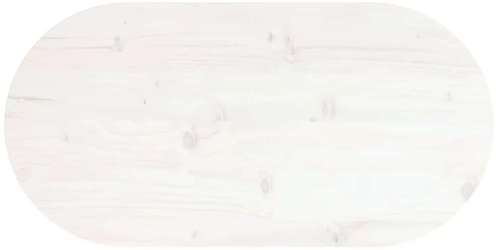 Stalviršis, baltas, 70x35x2,5cm, pušies masyvas, ovalus