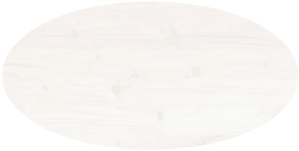 Stalviršis, baltas, 70x35x2,5cm, pušies masyvas, ovalus