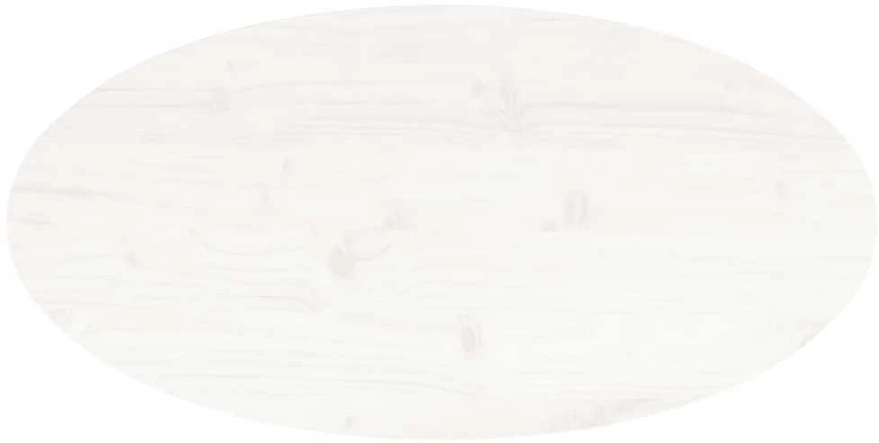 Stalviršis, baltas, 80x40x2,5cm, pušies masyvas, ovalus