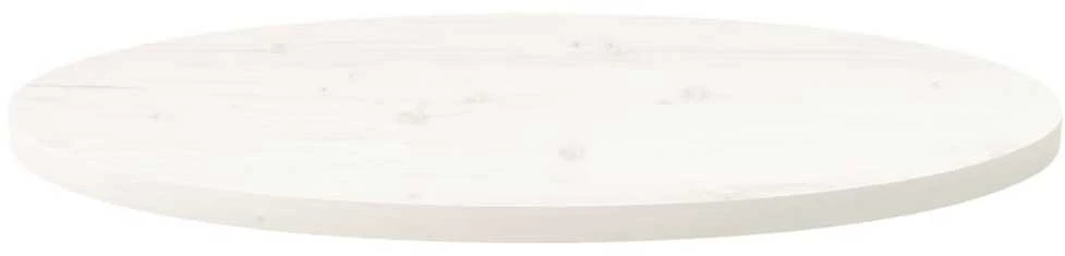 Stalviršis, baltas, 80x40x2,5cm, pušies masyvas, ovalus