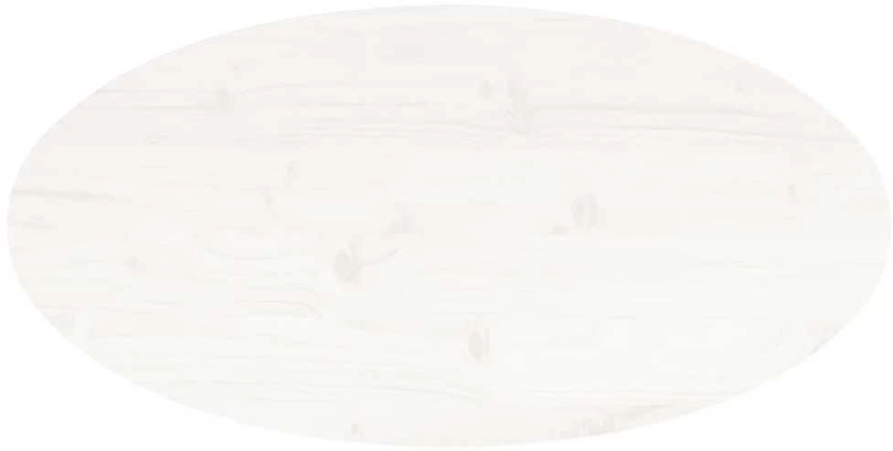 Stalviršis, baltas, 80x40x2,5cm, pušies masyvas, ovalus