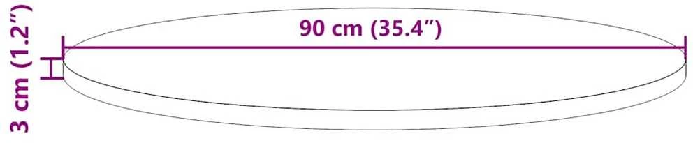 Stalviršis, baltas, 90x3cm, pušies medienos masyvas, apskritas