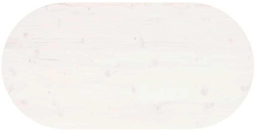 Stalviršis, baltas, 90x45x2,5cm, pušies masyvas, ovalus