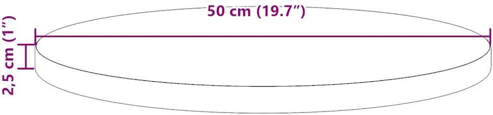 Stalviršis, baltas, skersmuo 50x2,5cm, pušies medienos masyvas