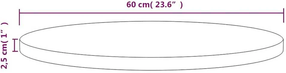 Stalviršis, baltas, skersmuo 60x2,5cm, pušies medienos masyvas