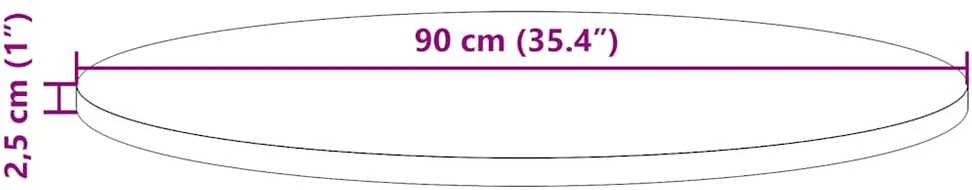 Stalviršis, baltas, skersmuo 90x2,5cm, pušies medienos masyvas