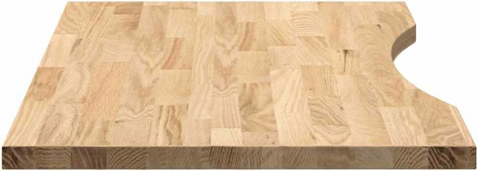 stalviršis neapdorotas 80x50x2,5 cm ąžuolo masyvo stačiakampis