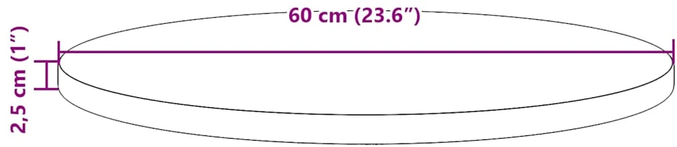 Stalviršis, skersmuo 60x2,5cm, pušies medienos masyvas