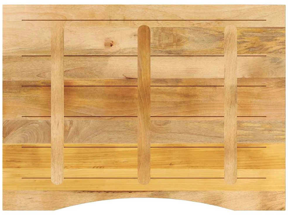 stalviršis su išlenkta 110x80x2,5 cm medžio masyvo grubus mango