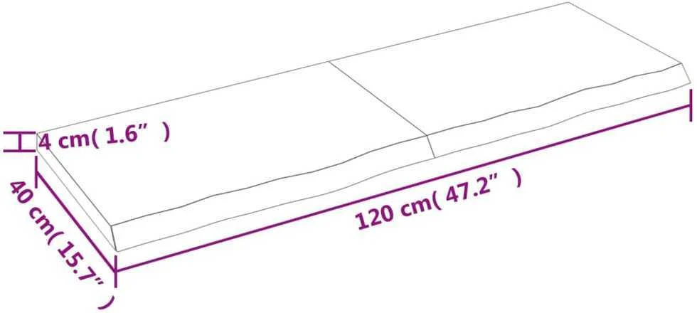 Stalviršis, šviesiai rudas, 120x40x(2-4) cm, medienos masyvas