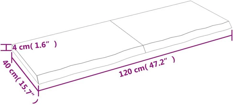 Stalviršis, šviesiai rudas, 120x40x(2-4) cm, medienos masyvas